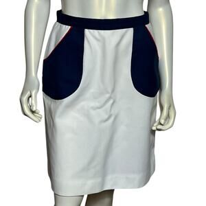 Vintage Hadley Navy White Golf Skirt with Red Piping Size M